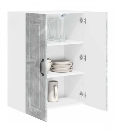 vidaXL Wall Cabinet PORTO Concrete Grey 60 x 31 x 80 cm — Model: 1x wall cabinet (2 doors)