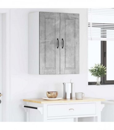 vidaXL Wall Cabinet PORTO Concrete Grey 60 x 31 x 80 cm — Model: 1x wall cabinet (2 doors)