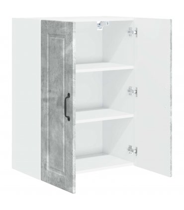vidaXL Wall Cabinet PORTO Concrete Grey 60 x 31 x 80 cm — Model: 1x wall cabinet (2 doors)