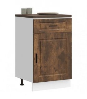 vidaXL Kitchen Base Cabinet Porto Smoked Oak Engineered Wo — Size: 50 x 46 x 81.5 cm, Model: 1x bottom cabinet (1 door 1 drawer)