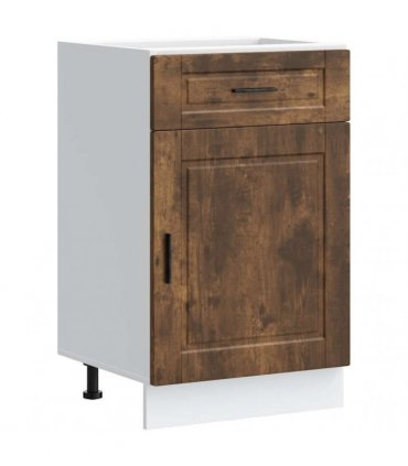 vidaXL Kitchen Base Cabinet Porto Smoked Oak Engineered Wo — Size: 50 x 46 x 81.5 cm, Model: 1x bottom cabinet (1 door 1 drawer)