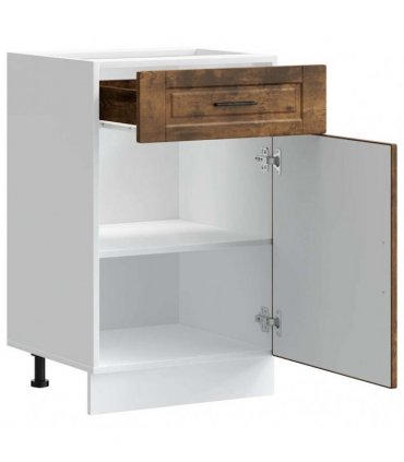 vidaXL Kitchen Base Cabinet Porto Smoked Oak Engineered Wo — Size: 50 x 46 x 81.5 cm, Model: 1x bottom cabinet (1 door 1 drawer)