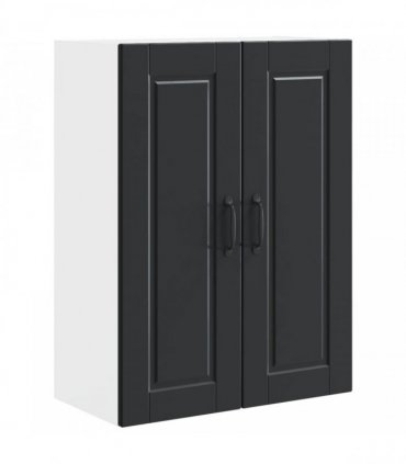 vidaXL Wall Cabinet PORTO Black 60 x 31 x 80 cm Engineered Wood — Model: 1x wall cabinet (2 doors)