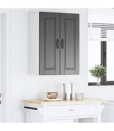 vidaXL Wall Cabinet PORTO Black 60 x 31 x 80 cm Engineered Wood — Model: 1x wall cabinet (2 doors)