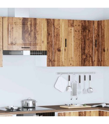 vidaXL Kitchen Wall Cabinet Porto Old Wood Engineered Wood — Size: 30 x 31 x 60 cm, Model: 1x wall cabinet (1 door)