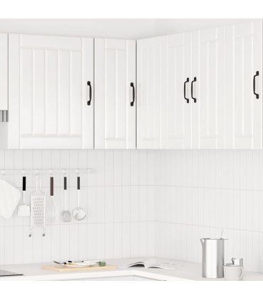 vidaXL Kitchen Wall Corner Cabinet Porto High Gloss White Engineered Wood — Size: 57 x 57 x 60 cm, Model: 1x wall corner cabinet