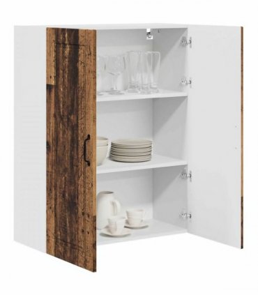 vidaXL Wall Cabinet PORTO Old Wood 80 x 31 x 100 cm Engineered Wood — Model: 1x wall cabinet (2 doors)