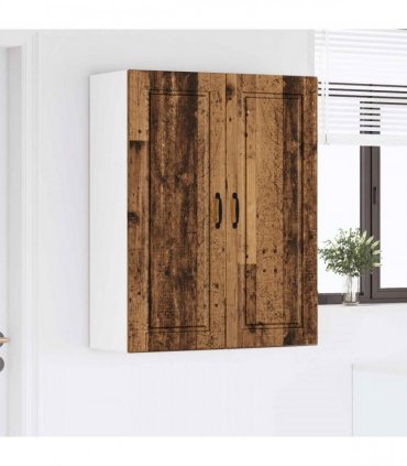 vidaXL Wall Cabinet PORTO Old Wood 80 x 31 x 100 cm Engineered Wood — Model: 1x wall cabinet (2 doors)