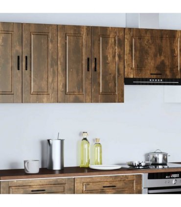 vidaXL Kitchen Wall Cabinet Porto Smoked Oak Engineered Wood — Size: 60 x 31 x 60 cm, Model: 1x wall cabinet (2 doors)