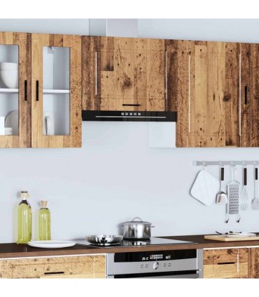 vidaXL Kitchen Wall Cabinet Porto Old Wood Engineered Wood — Size: 60 x 31 x 40 cm, Model: 1x wall cabinet (1 flap door)
