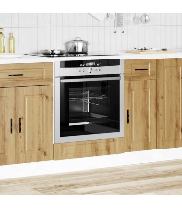 vidaXL Oven Cabinet Porto Artisan Oak Engineered Wood — Size: 60 x 46 x 81.5 cm, Model: 1x oven cabinet