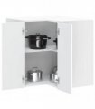 vidaXL Kitchen Wall Corner Cabinet Porto White Engineered Wood — Size: 57 x 57 x 60 cm, Model: 1x wall corner cabinet