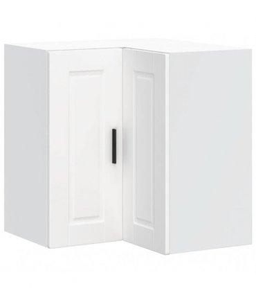 vidaXL Kitchen Wall Corner Cabinet Porto White Engineered Wood — Size: 57 x 57 x 60 cm, Model: 1x wall corner cabinet