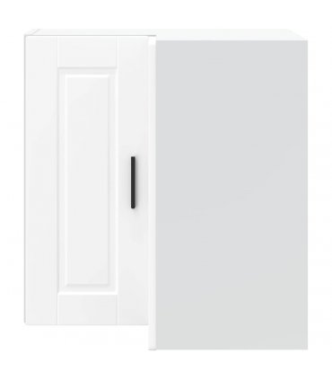 vidaXL Kitchen Wall Corner Cabinet Porto White Engineered Wood — Size: 57 x 57 x 60 cm, Model: 1x wall corner cabinet