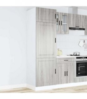 vidaXL Kitchen Cupboard "Porto" Grey Sonoma Engineered Wood — Size: 60 x 57 x 207 cm, Model: 1x cupboard