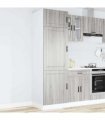 vidaXL Kitchen Cupboard "Porto" Grey Sonoma Engineered Wood — Size: 60 x 57 x 207 cm, Model: 1x cupboard