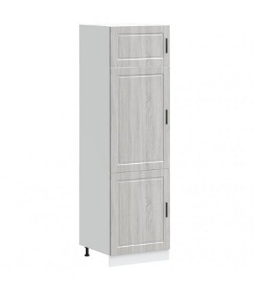 vidaXL Kitchen Cupboard "Porto" Grey Sonoma Engineered Wood — Size: 60 x 57 x 207 cm, Model: 1x cupboard