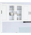 vidaXL Wall Glass Cabinet PORTO White 80 x 31 x 80 cm Engineered Wood — Model: 1x wall glass cabinet (2 doors)