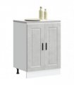vidaXL Kitchen Base Cabinet Porto Concrete Grey Engineered Wood — Size: 60 x 46 x 81.5 cm, Model: 1x bottom cabinet (2 doors)