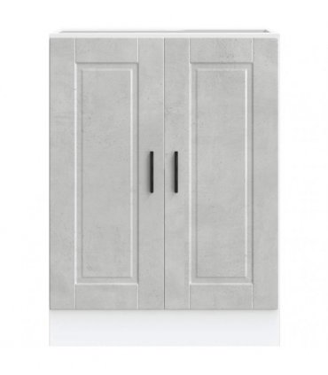vidaXL Kitchen Base Cabinet Porto Concrete Grey Engineered Wood — Size: 60 x 46 x 81.5 cm, Model: 1x bottom cabinet (2 doors)