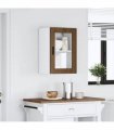 vidaXL Kitchen Wall Cabinet with Glass Door Porto Brown Oak — Size: 40 x 31 x 60 cm, Model: 1x wall glass cabinet (1 door)