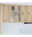 vidaXL Wall Glass Cabinet PORTO Sonoma Oak 60 x 31 x 80 cm — Model: 1x wall glass cabinet (2 doors)