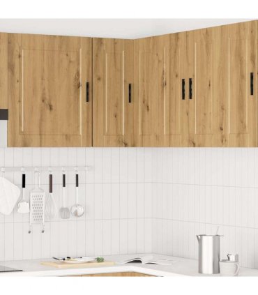 vidaXL Kitchen Wall Corner Cabinet "Porto" Artisan Oak Engineered Wood — Size: 57 x 57 x 60 cm, Model: 1x wall corner cabinet