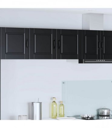 vidaXL Wall Cabinet PORTO Black 80 x 31 x 40 cm Engineered Wood — Model: 1x wall cabinet (2 doors)