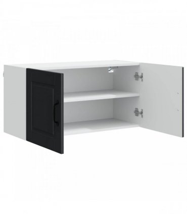 vidaXL Wall Cabinet PORTO Black 80 x 31 x 40 cm Engineered Wood — Model: 1x wall cabinet (2 doors)