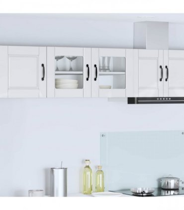 vidaXL Wall Glass Cabinet PORTO High Gloss White 80 x 31 x 40 cm — Model: 1x wall glass cabinet (2 doors)