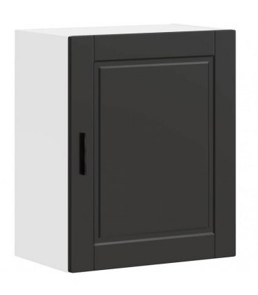 vidaXL Kitchen Wall Cabinet Porto Black Engineered Wood — Size: 50 x 31 x 60 cm, Model: 1x wall cabinet (1 door)