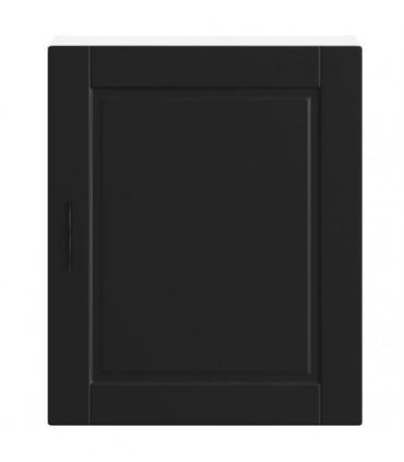 vidaXL Kitchen Wall Cabinet Porto Black Engineered Wood — Size: 50 x 31 x 60 cm, Model: 1x wall cabinet (1 door)