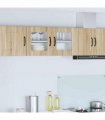 vidaXL Wall Glass Cabinet PORTO Sonoma Oak 80 x 31 x 40 cm — Model: 1x wall glass cabinet (2 doors)