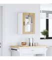 vidaXL Kitchen Wall Cabinet with Glass Door Porto Sonoma Oak — Size: 40 x 31 x 60 cm, Model: 1x wall glass cabinet (1 door)