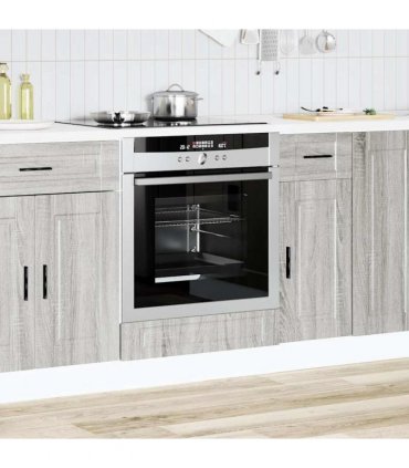 vidaXL Oven Cabinet Porto Grey Sonoma Engineered Wood — Size: 60 x 46 x 81.5 cm, Model: 1x oven cabinet