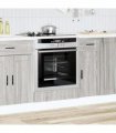 vidaXL Oven Cabinet Porto Grey Sonoma Engineered Wood — Size: 60 x 46 x 81.5 cm, Model: 1x oven cabinet