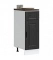 vidaXL Kitchen Base Cabinet Porto Black Engineered Wood — Size: 30 x 46 x 81.5 cm, Model: 1x bottom cabinet (1 door 1 drawer)