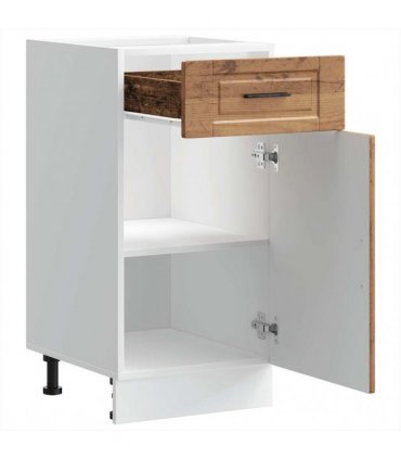 vidaXL Kitchen Base Cabinet Porto Old Wood Engineered Wood — Size: 40 x 46 x 81.5 cm, Model: 1x bottom cabinet (1 door 1 drawer)