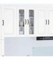 vidaXL Wall Glass Cabinet PORTO White 60 x 31 x 80 cm Engineered Wood — Model: 1x wall glass cabinet (2 doors)