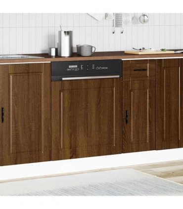 vidaXL Dishwasher Panel Porto Brown Oak 60x1.5x57 cm Engineered Wood — Size: 60 x 1.5 x 67 cm, Model: 1x dishwasher panel