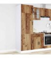 vidaXL Kitchen Cupboard "Porto" Old Wood Engineered Wood — Size: 60 x 57 x 207 cm, Model: 1x cupboard