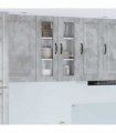 vidaXL Wall Glass Cabinet PORTO Concrete Grey 60 x 31 x 80 cm — Model: 1x wall glass cabinet (2 doors)