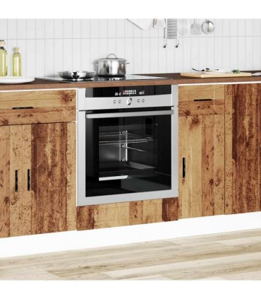 vidaXL Oven Cabinet Porto Old Wood Engineered Wood — Size: 60 x 46 x 81.5 cm, Model: 1x oven cabinet