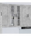 vidaXL Wall Glass Cabinet PORTO Concrete Grey 60 x 31 x 100 cm — Model: 1x wall glass cabinet (2 doors)