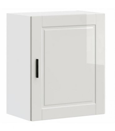vidaXL Kitchen Wall Cabinet Porto High Gloss White Engineered Wood — Size: 50 x 31 x 60 cm, Model: 1x wall cabinet (1 door)