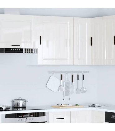 vidaXL Kitchen Wall Cabinet Porto High Gloss White Engineered Wood — Size: 50 x 31 x 60 cm, Model: 1x wall cabinet (1 door)