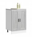 vidaXL Kitchen Base Cabinet Porto Grey Sonoma Engineered Wood — Size: 60 x 46 x 81.5 cm, Model: 1x bottom cabinet (2 doors)