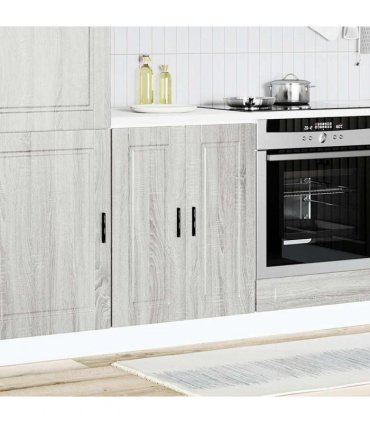 vidaXL Kitchen Base Cabinet Porto Grey Sonoma Engineered Wood — Size: 60 x 46 x 81.5 cm, Model: 1x bottom cabinet (2 doors)