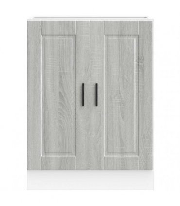 vidaXL Kitchen Base Cabinet Porto Grey Sonoma Engineered Wood — Size: 60 x 46 x 81.5 cm, Model: 1x bottom cabinet (2 doors)