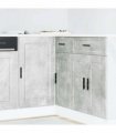 vidaXL Kitchen Base Cabinet Porto Concrete Grey Engineered W — Size: 86 x 46 x 81.5 cm, Model: 1x corner bottom cabinet (1 door)